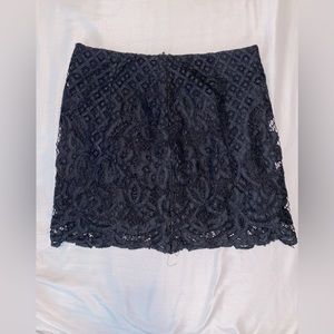 Free People black lace mini skirt